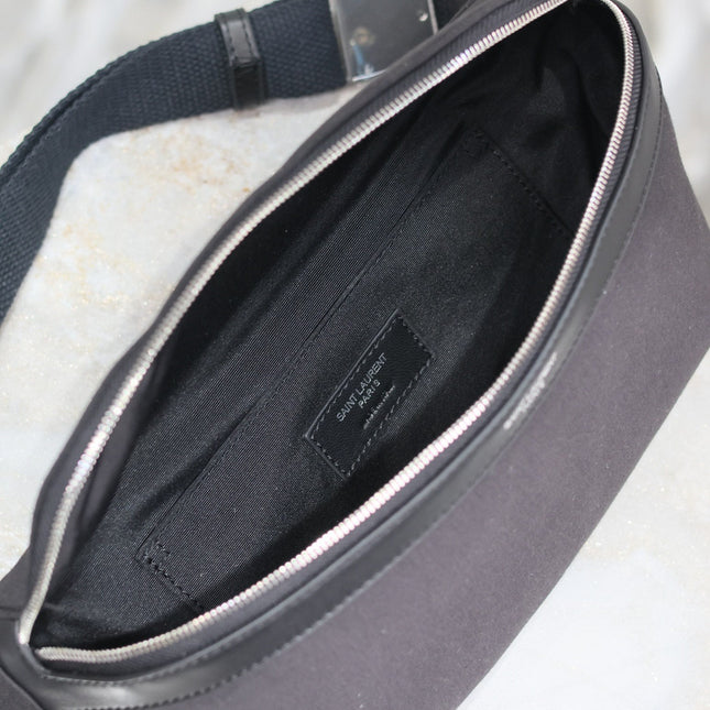 YSL 25S CLASSIC CROSSBODY BAG 26 IN BLACK CANVAS SILVER HARDWRE