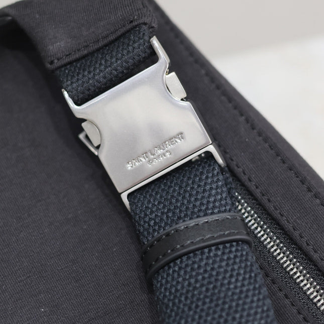 YSL 25S CLASSIC CROSSBODY BAG 26 IN BLACK CANVAS SILVER HARDWRE