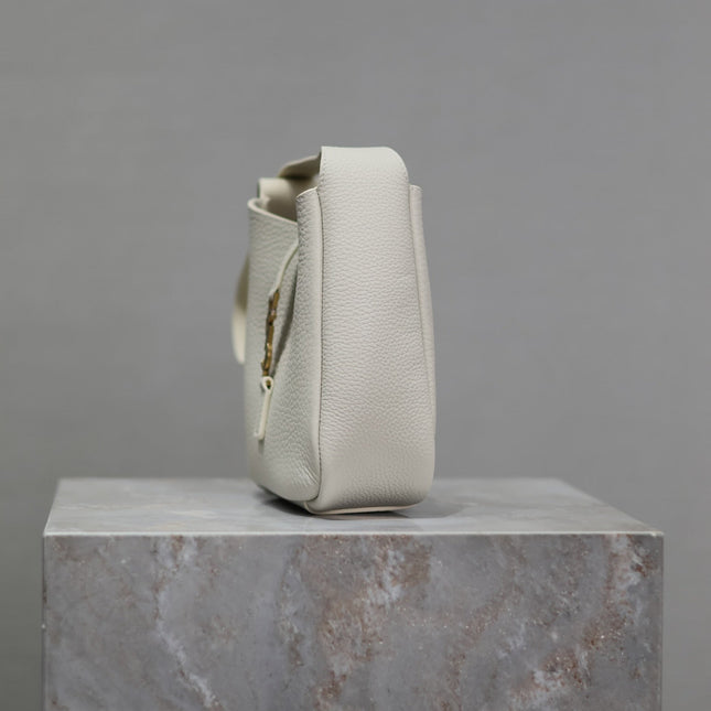 YSL 25S LE 5 À 7 BAG 16 IN BLANC VINTAGE GRAINED CALFSKIN GOLD HARDWRE