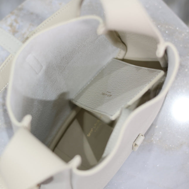 YSL 25S LE 5 À 7 BAG 16 IN BLANC VINTAGE GRAINED CALFSKIN GOLD HARDWRE