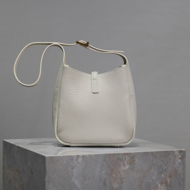 YSL 25S LE 5 À 7 BAG 16 IN BLANC VINTAGE GRAINED CALFSKIN GOLD HARDWRE