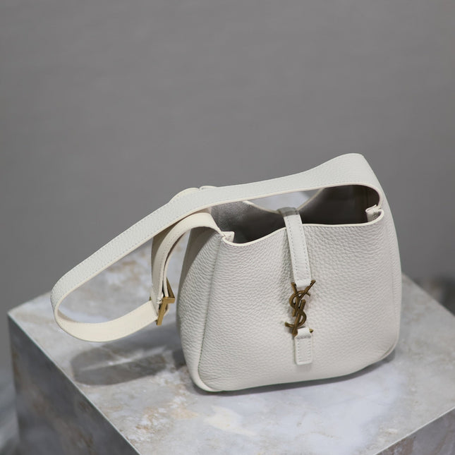 YSL 25S LE 5 À 7 BAG 16 IN BLANC VINTAGE GRAINED CALFSKIN GOLD HARDWRE