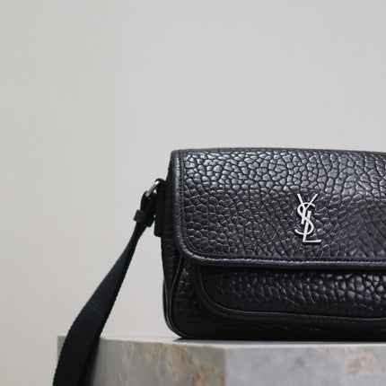 NIKI BABY 22 IN BLACK ELEPHANT PATTERN LAMBSKIN SILVER LOGO
