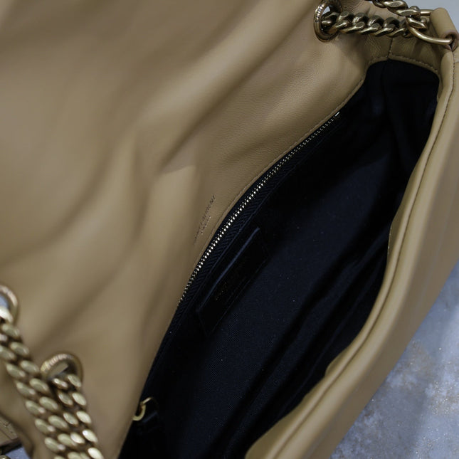 YSL 25S CALYPSO HANDBAG 26 IN LIGHT BROWN LAMBSKIN GOLD HARDWRE