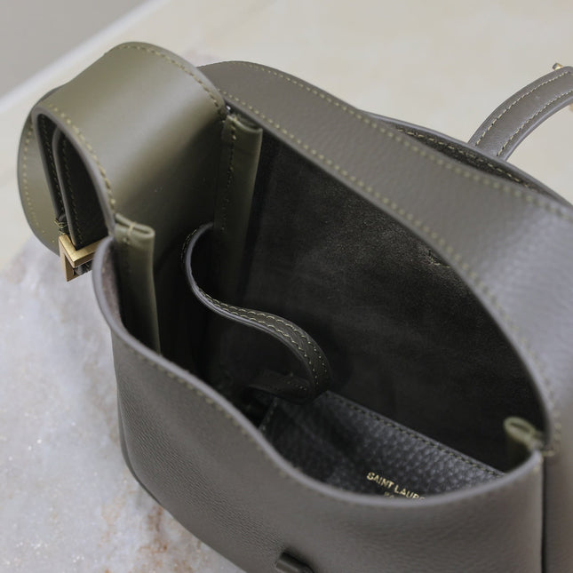 YSL 25S LE 5 À 7 BAG 16 IN LIGHT MUSK GRAINED CALFSKIN GOLD HARDWRE