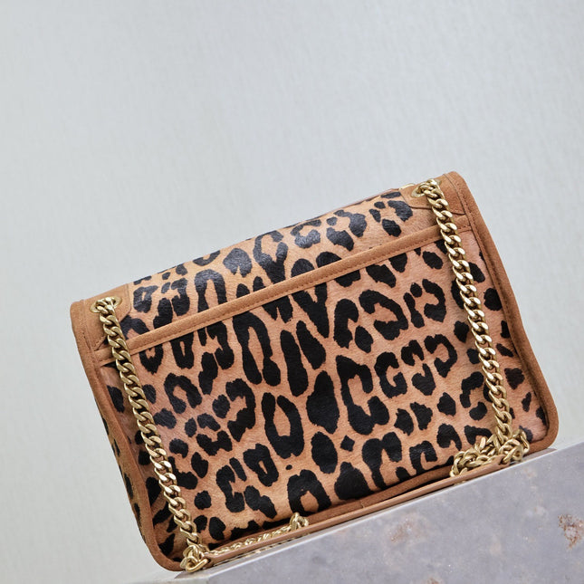 NIKI MEDIUM 28 IN LEOPARD PRINT CALFSKIN AND BROWN SUEDE TRIM