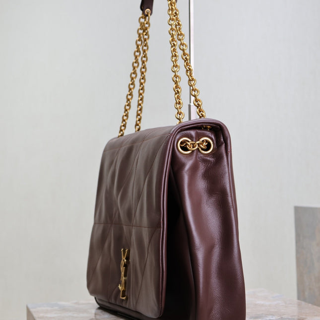 JAMIE 4.3 LARGE BAG 43 IN WINE RED LAMBSKIN GOLD HARDWARE
