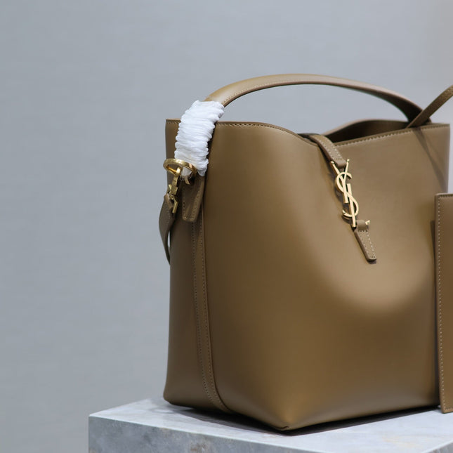 YSL 25S LE 5 À 7 BAG 26 IN BROWN CALFSKIN GOLD HARDWRE