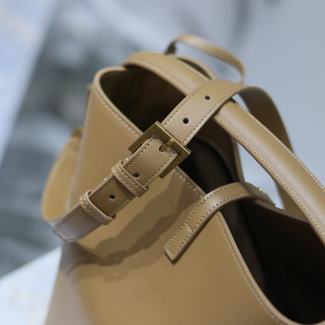 YSL 25S LE 5 À 7 BAG 26 IN BROWN CALFSKIN GOLD HARDWRE