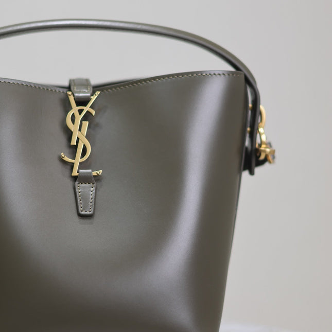 YSL 25S LE 37 MINI 20 IN DARK OLIVE CALFSKIN GOLD HARDWRE
