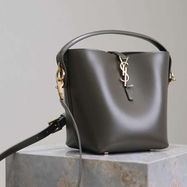 YSL 25S LE 37 MINI 20 IN DARK OLIVE CALFSKIN GOLD HARDWRE