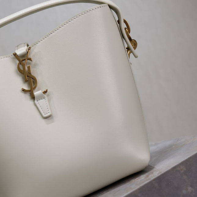 YSL 25S LE 37 BAG 20 IN DUSTY GRAY CALFSKIN GOLD HARDWRE