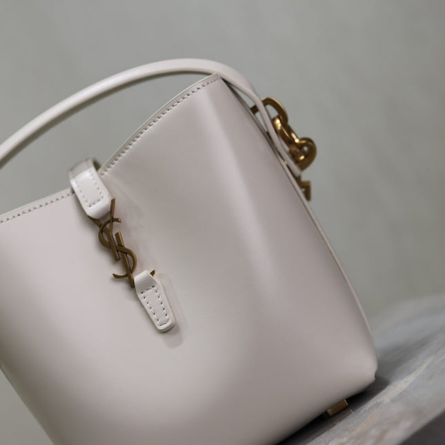 YSL 25S LE 37 MINI 15 IN DUSTY GRAY CALFSKIN GOLD HARDWRE