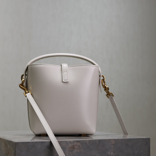 YSL 25S LE 37 MINI 15 IN DUSTY GRAY CALFSKIN GOLD HARDWRE