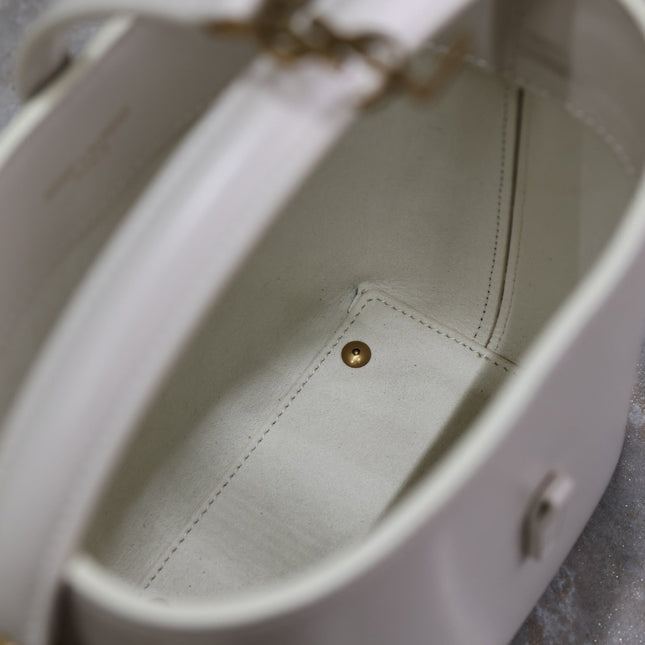 YSL 25S LE 37 MINI 15 IN DUSTY GRAY CALFSKIN GOLD HARDWRE