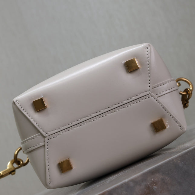 YSL 25S LE 37 MINI 15 IN DUSTY GRAY CALFSKIN GOLD HARDWRE