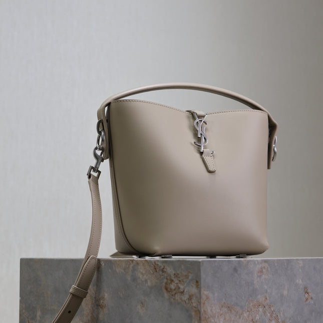 YSL 25S LE 37 BAG 20 IN DUSTY GRAY CALFSKIN SILVER HARDWRE