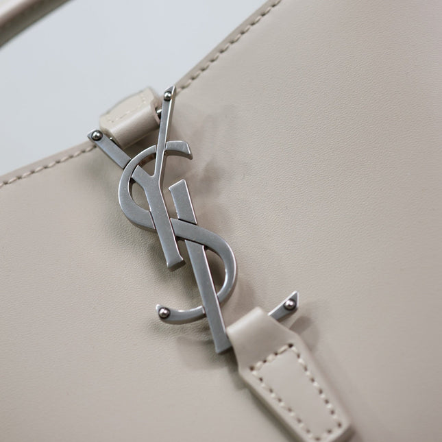 YSL 25S LE 37 BAG 20 IN DUSTY GRAY CALFSKIN SILVER HARDWRE
