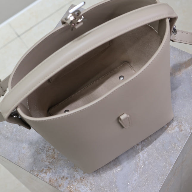 YSL 25S LE 37 BAG 20 IN DUSTY GRAY CALFSKIN SILVER HARDWRE