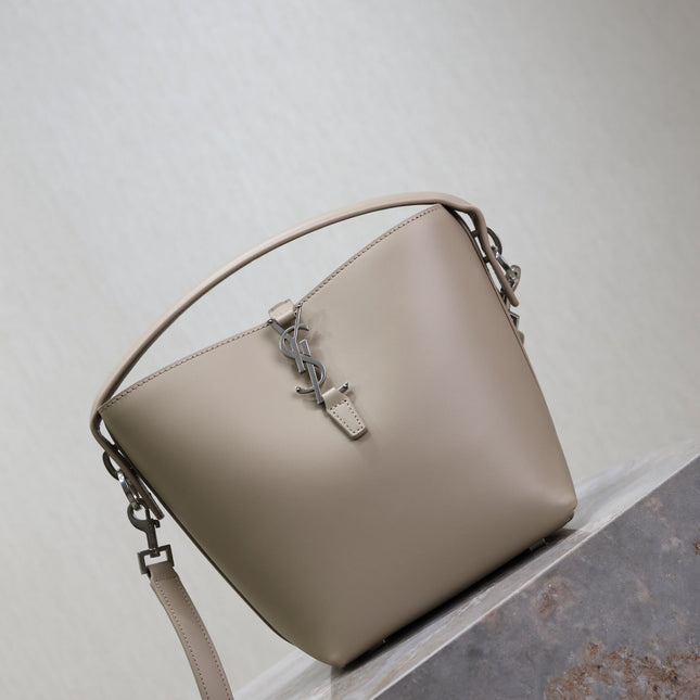 YSL 25S LE 37 BAG 20 IN DUSTY GRAY CALFSKIN SILVER HARDWRE