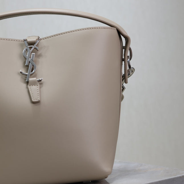 YSL 25S LE 37 BAG 20 IN DUSTY GRAY CALFSKIN SILVER HARDWRE