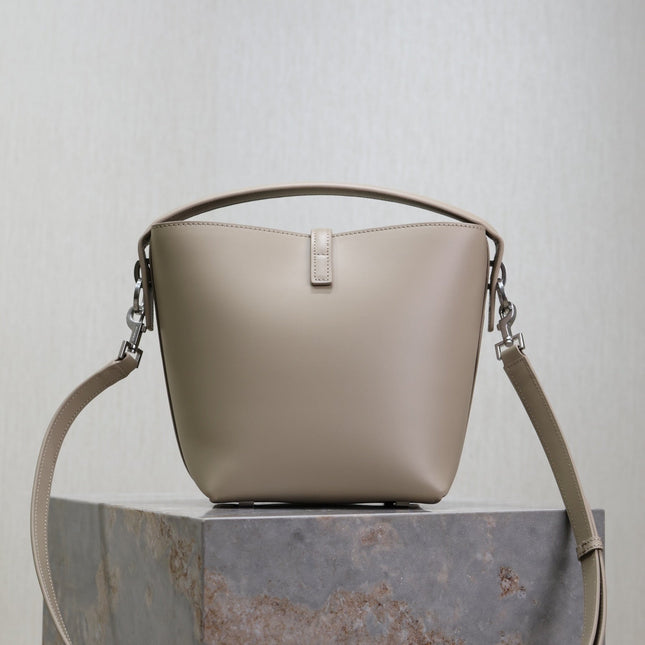 YSL 25S LE 37 BAG 20 IN DUSTY GRAY CALFSKIN SILVER HARDWRE