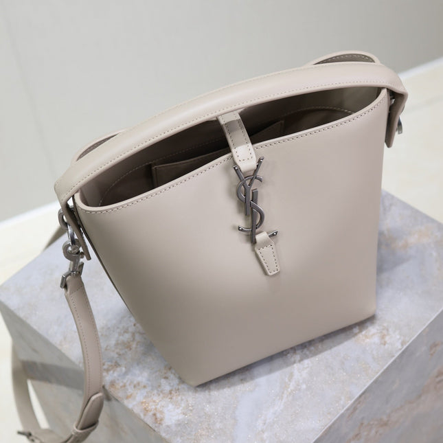 YSL 25S LE 37 BAG 20 IN DUSTY GRAY CALFSKIN SILVER HARDWRE