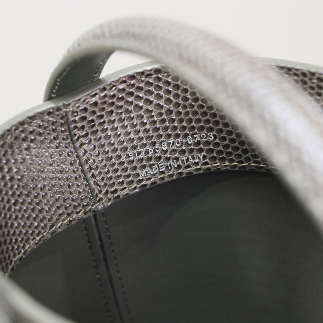 YSL 25S LE 37 MINI 15 IN BROWN LIZARD PATTERN CALFSKIN GOLD HARDWRE