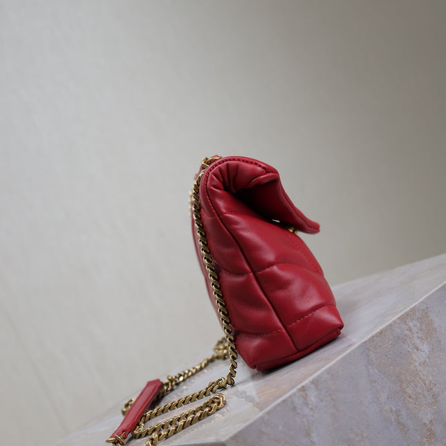PUFFER TOY 23 IN RED LAMBSKIN GOLD HARDWARE