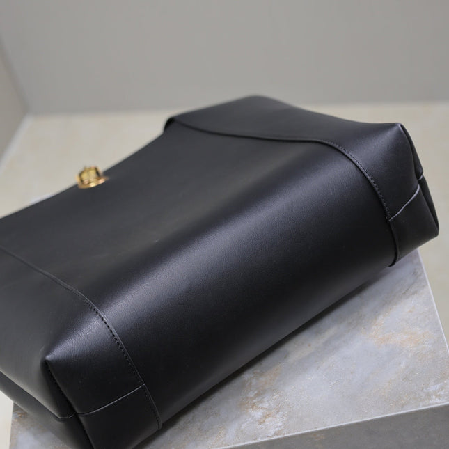 TANGER HOBO BAG 27 IN BLACK CALFSKIN