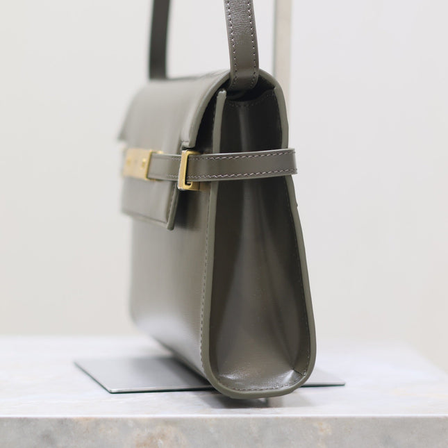 MANHATTAN IN BOX SMALL 24 IN KOMBU GREEN CALFSKIN GOLD HARDWARE