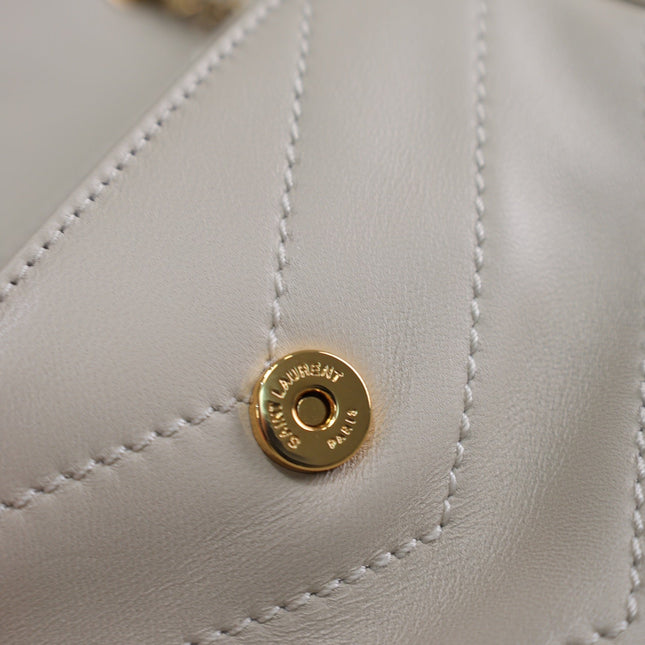 NIKI BABY 22 IN RICE WHITE LAMBSKIN GOLD CHAIN