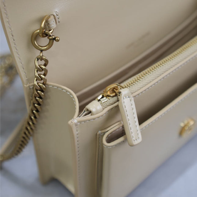 SUNSET SMALL BAG 19 IN BEIGE CALFSKIN GOLD HARDWARE