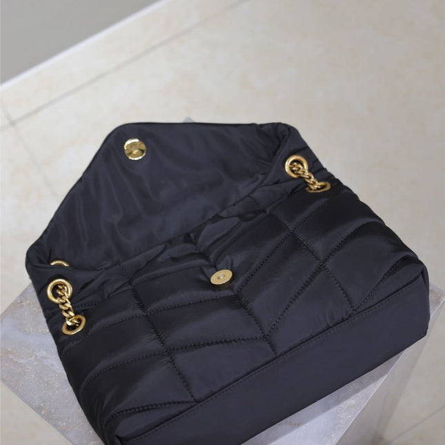 YSL 25S LOULOU PUFFER MEDIUM 29 IN BLACK NYLON