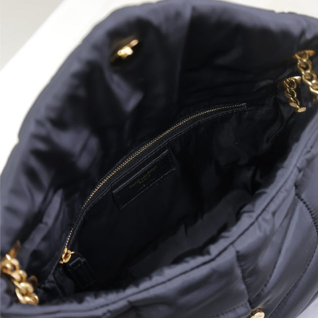 YSL 25S LOULOU PUFFER MEDIUM 29 IN BLACK NYLON