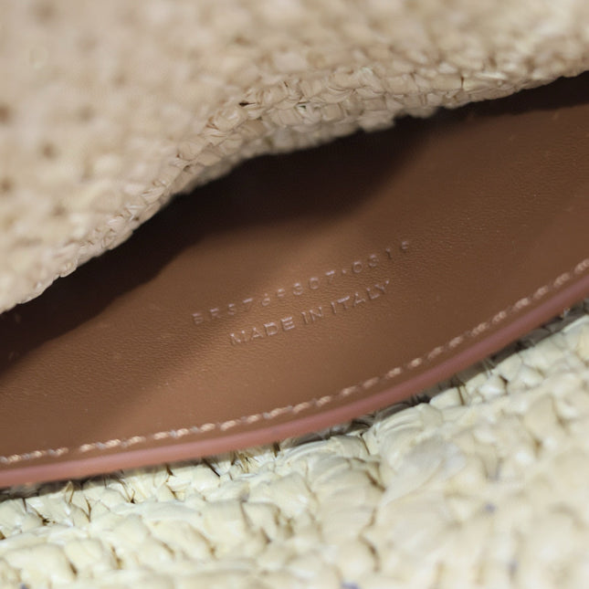 YSL 25S CASSANDRE LARGE ENVELOPE POUCH 29 IN NATURAL RAFFIA GOLD HARDWRE