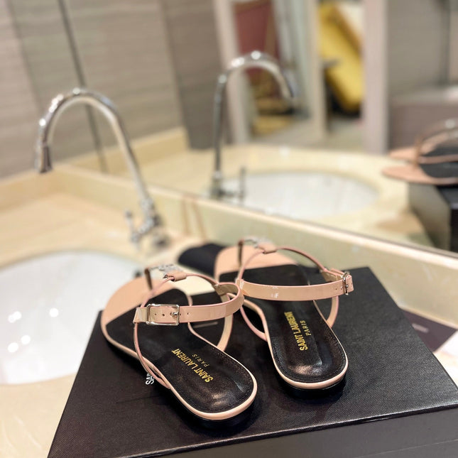 SL CASSANDRA SANDALS TAN POLISHED CALFSKIN