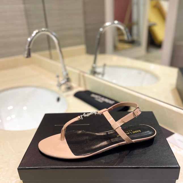 SL CASSANDRA SANDALS TAN POLISHED CALFSKIN