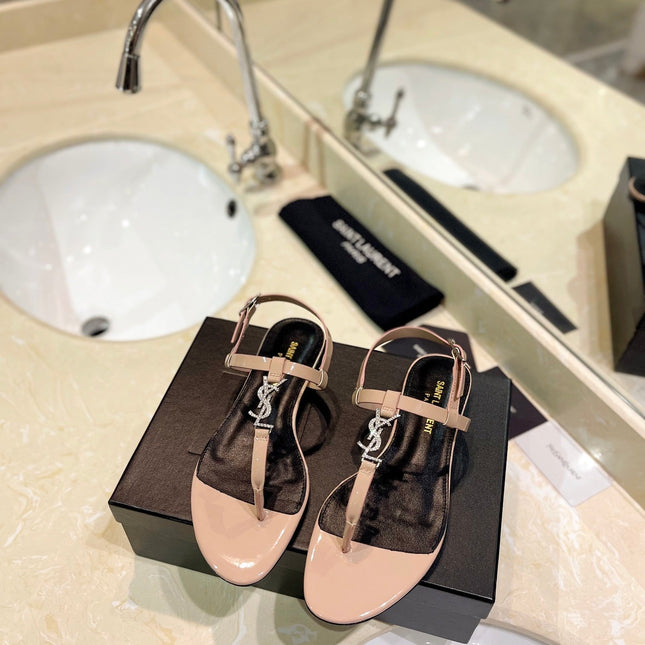 SL CASSANDRA SANDALS TAN POLISHED CALFSKIN