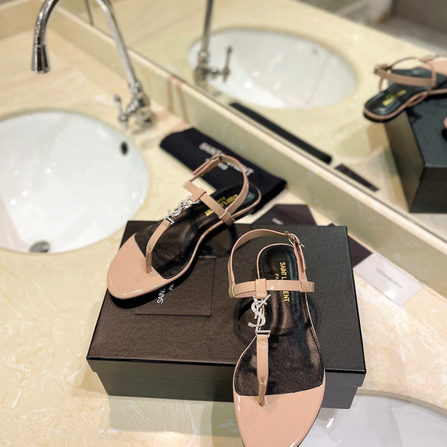 SL CASSANDRA SANDALS TAN POLISHED CALFSKIN