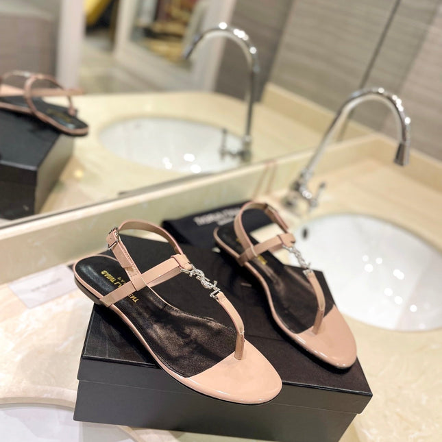 SL CASSANDRA SANDALS TAN POLISHED CALFSKIN