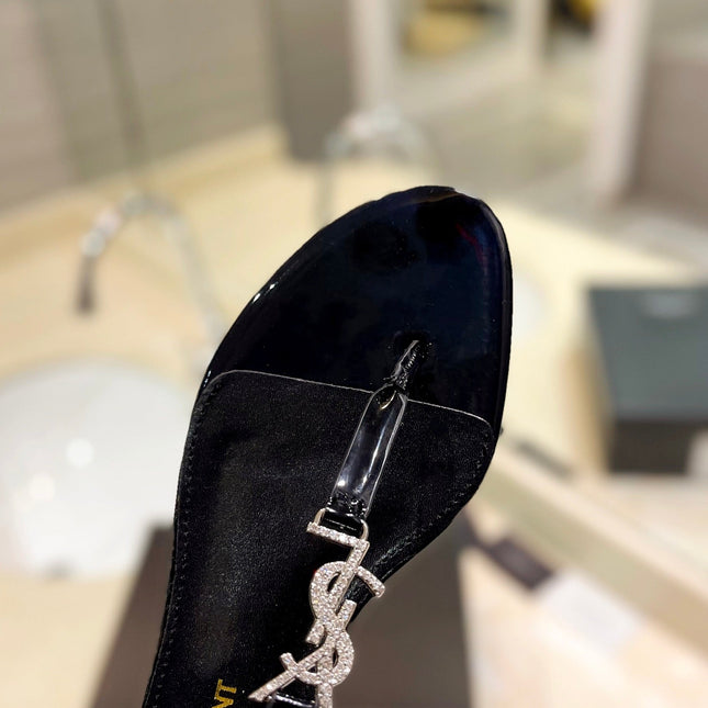 SL CASSANDRA SANDALS BLACK POLISHED CALFSKIN