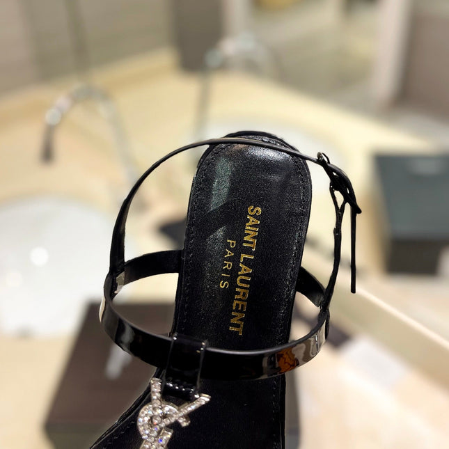 SL CASSANDRA SANDALS BLACK POLISHED CALFSKIN