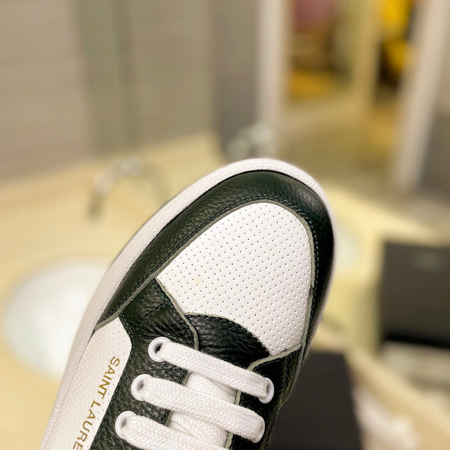 SL SL/61 SNEAKERS DARK GREEN AND WHITE CALFSKIN