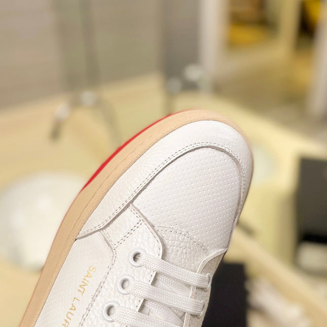 SL SL/61 SNEAKERS WHITE AND RED CALFSKIN