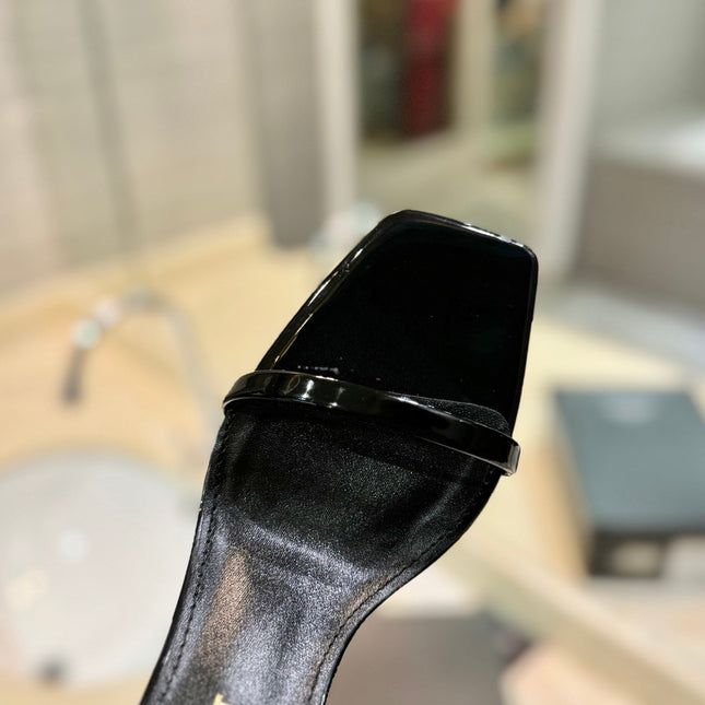 SL OPYUM SANDALS 80 BLACK CALFSKIN