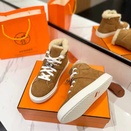 CHEALSEA BOOTS IN BRONZE BROWN SUEDE AND FLEECE LINING