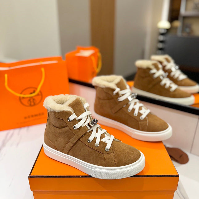 CHEALSEA BOOTS IN BRONZE BROWN SUEDE AND FLEECE LINING