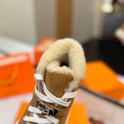 CHEALSEA BOOTS IN BRONZE BROWN SUEDE AND FLEECE LINING