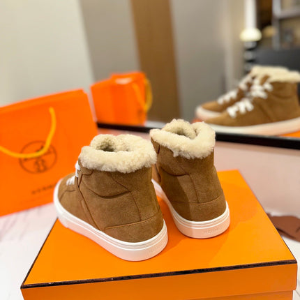 CHEALSEA BOOTS IN BRONZE BROWN SUEDE AND FLEECE LINING